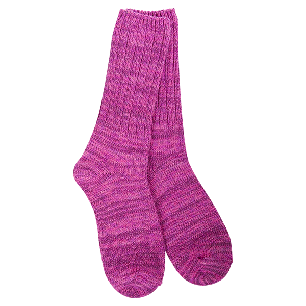 World's Softest Socks Weekend Ragg Crew Sock - Hot Pink