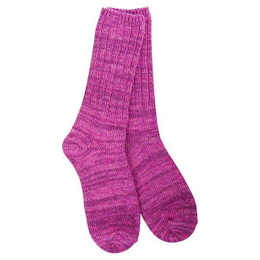 World's Softest Socks Weekend Ragg Crew Sock - Hot Pink