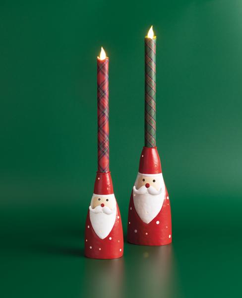MUD PIE LARGE TIN SANTA CANDLESTICK
