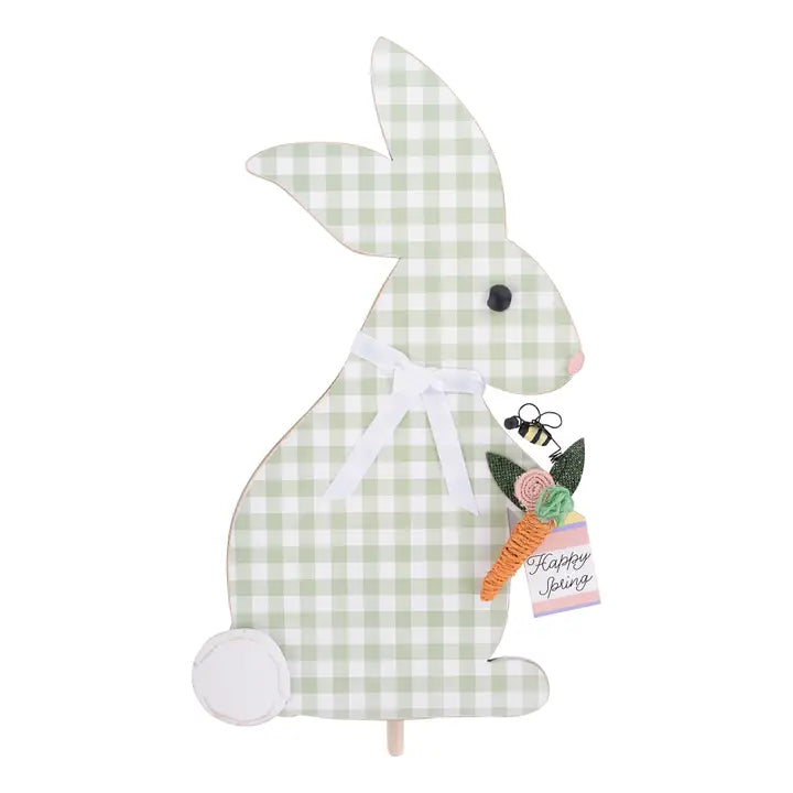 Glory Haus Green Plaid Bunny Topper