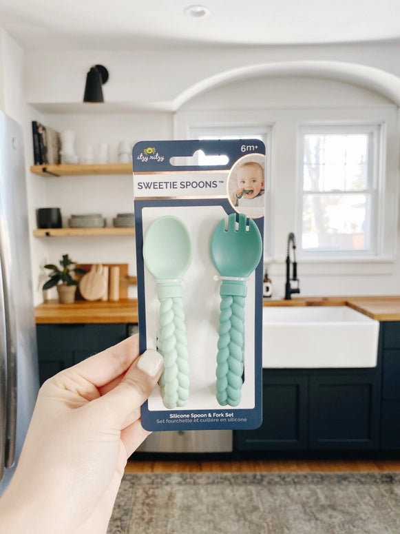 Itzy Ritzy Sweetie Spoons™ Spoon + Fork Set-Mint