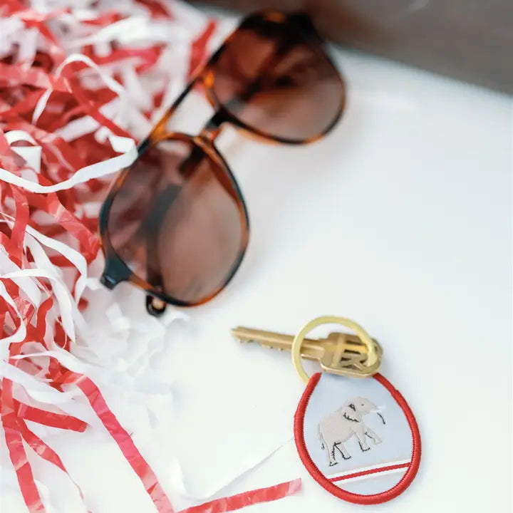 University of Alabama Elephant Embroidered Keychain