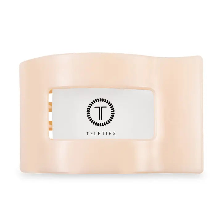 Teleties Flat Rectangle Hair Clip | Large | Almond Beige