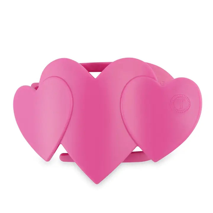 Teleties Flat Hair Clip | Large | Pink Heart To Heart