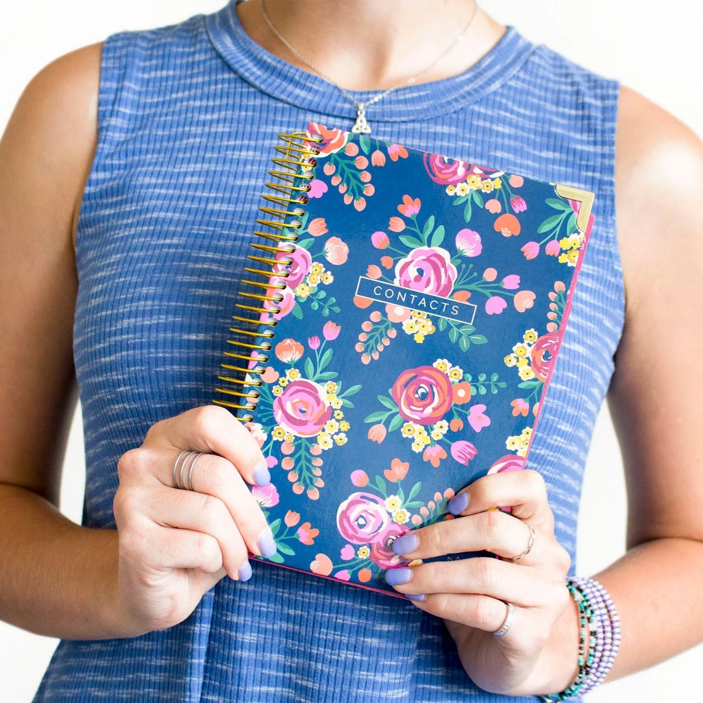 bloom Daily Planners Contact Book, Vintage Floral Gold Stamp