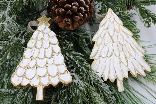 Trade Cie Handpainted Cutout Wood Ornament, Tree