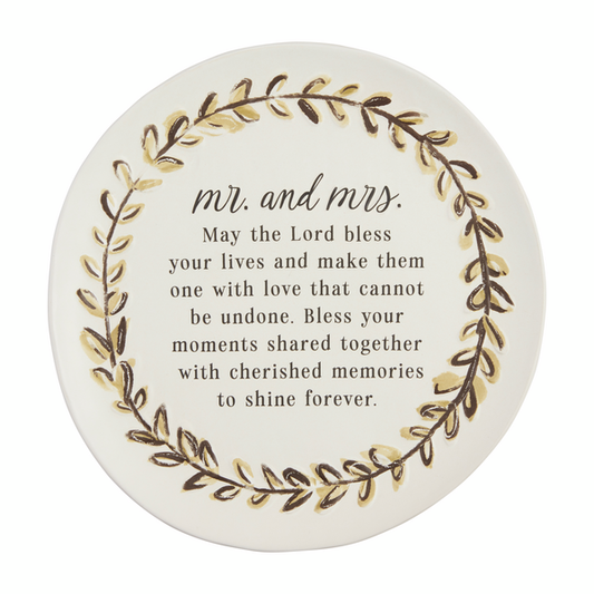 MUD PIE MR. AND MRS. BLESSINGS PLATE