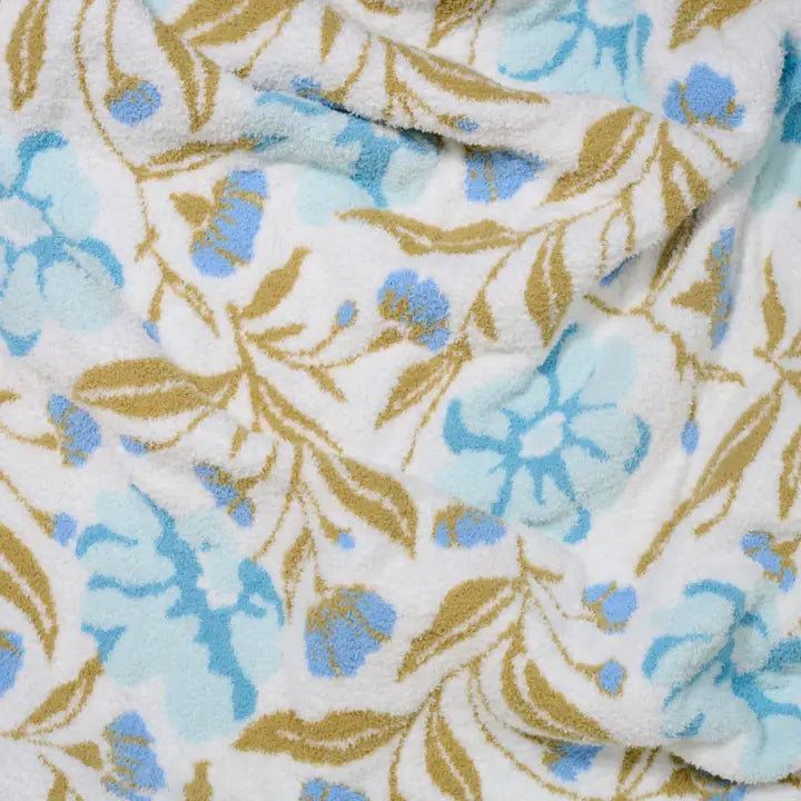 The Darling Effect Cozy Dreams Luxe Blanket–Poppin' Petals Aqua