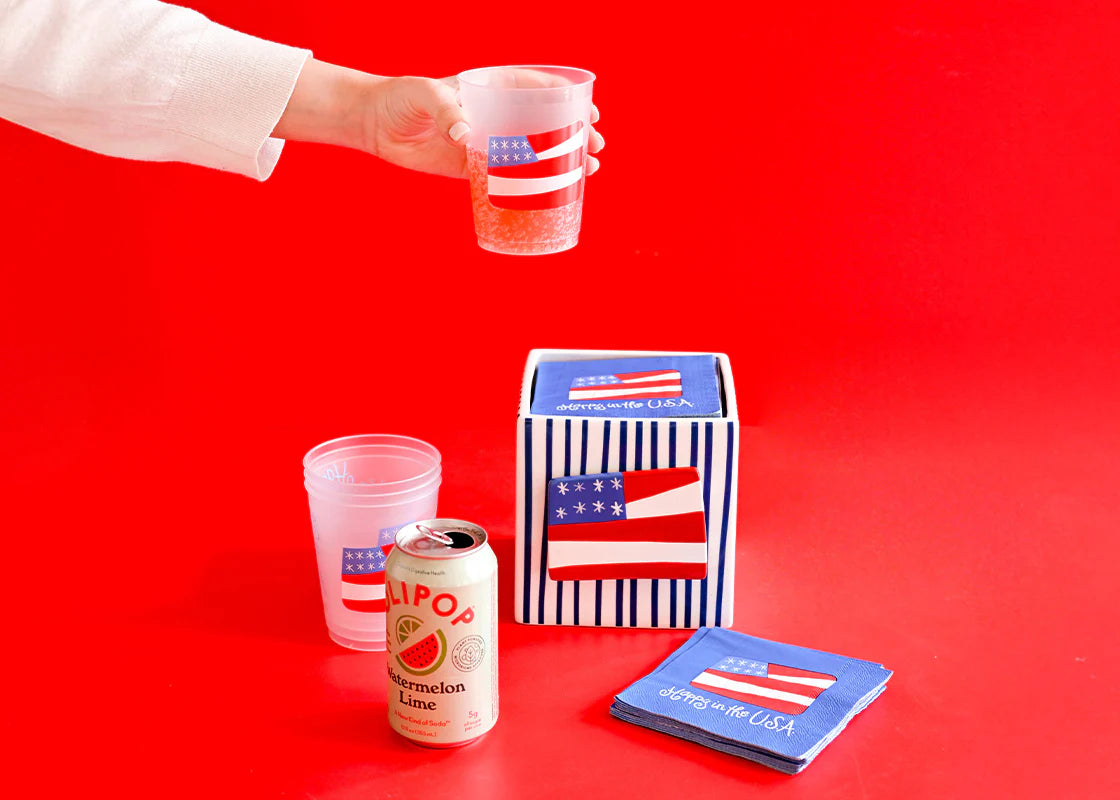 HAPPY EVERYTHING FLAG COCKTAIL NAPKINS SET OF 20