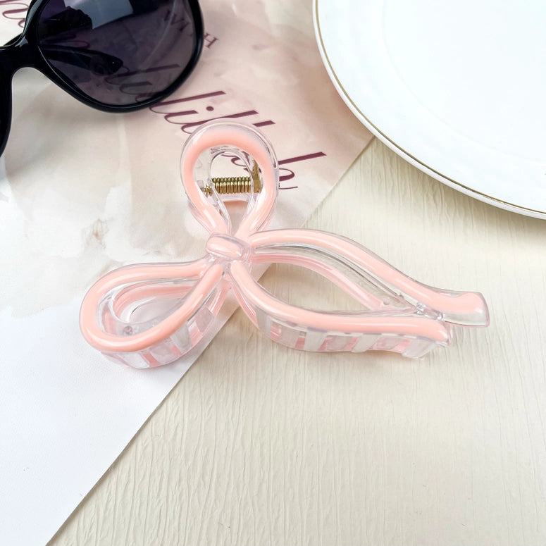 Jelly Color Bow Hair Clip Retro Simple Claw Clips