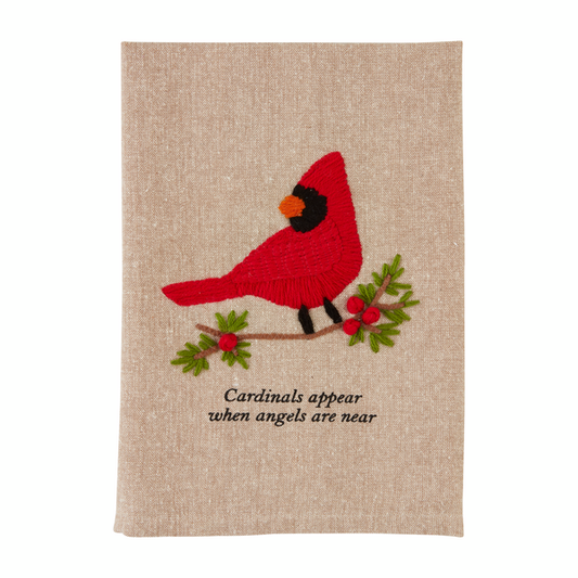 MUD PIE CARDINAL EMBROIDERED TOWEL