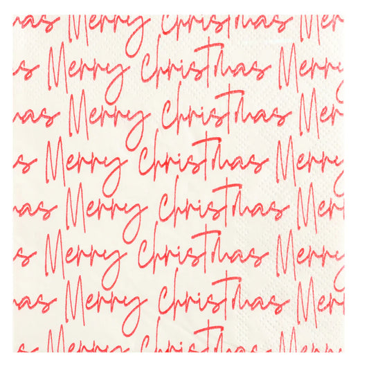 Christmas Beverage Napkin, Script