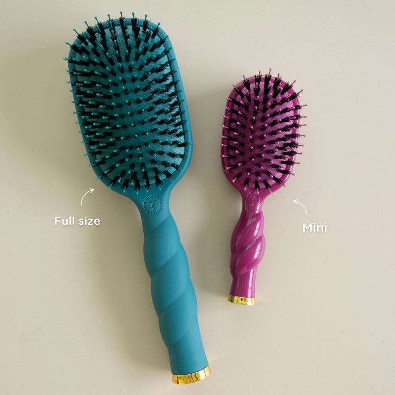 Teleties Mini Boar Bristle Hair Brush - Mulberry