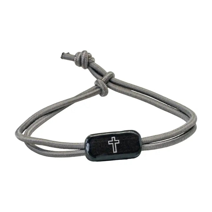 Tap To Pray® Survivor Series Tactical Bracelet-Slate + Cross