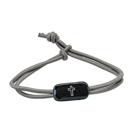 Tap To Pray® Survivor Series Tactical Bracelet-Slate + Cross