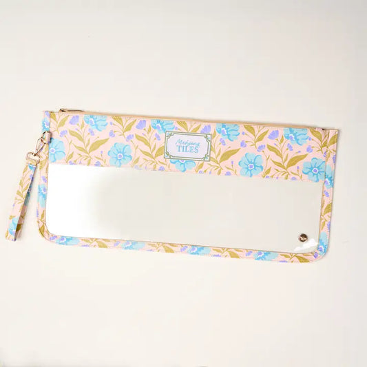 The Darling Effect Mahjong Tile Keeper Pouch–Poppin' Petals Aqua