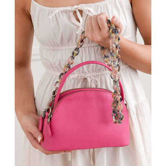 Joy Susan Larissa Double Zip Dome Crossbody-Magenta