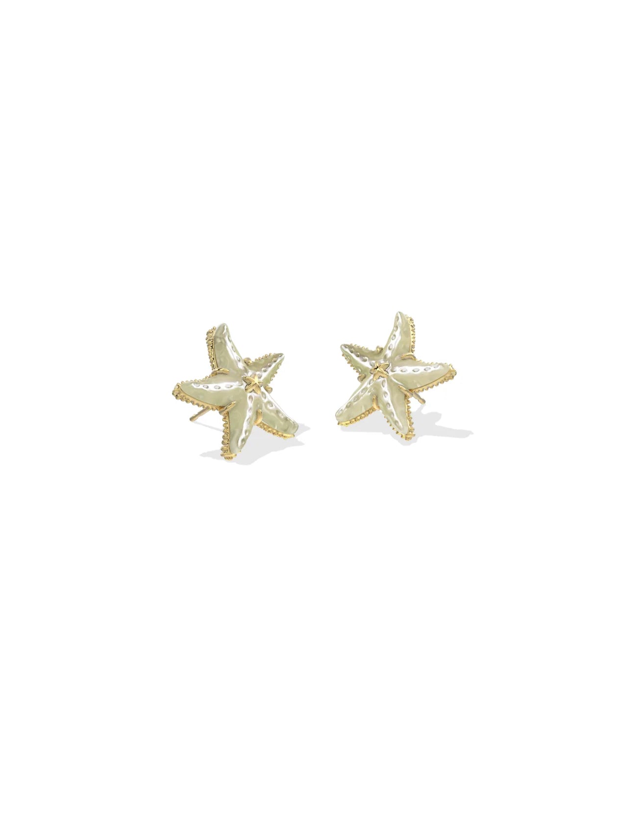 KENDRA SCOTT PARKER STARFISH STUD EARRINGS GOLD NATURAL MOTHER OF PEARL