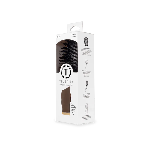 Teleties Mini Boar Bristle Hair Brush - Tortoise