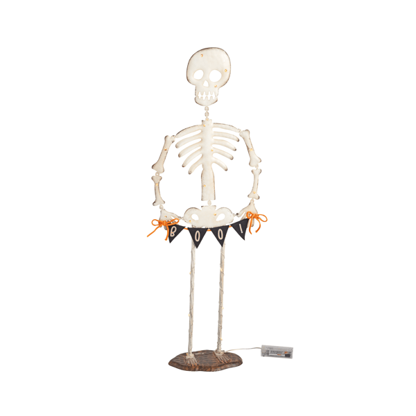 MUD PIE LARGE LIGHT UP SKELETON SITTER