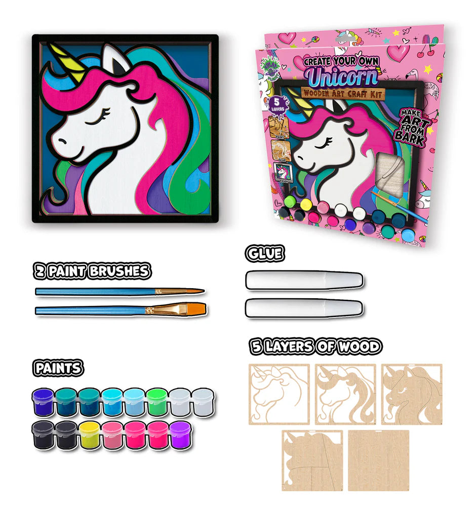 SPLAT PLANET WOODEN UNICORN ART CRAFT KIT