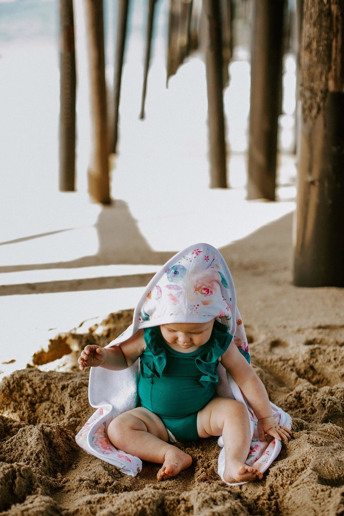 Copper Pearl Bloom Premium Baby Knit Hooded Towel