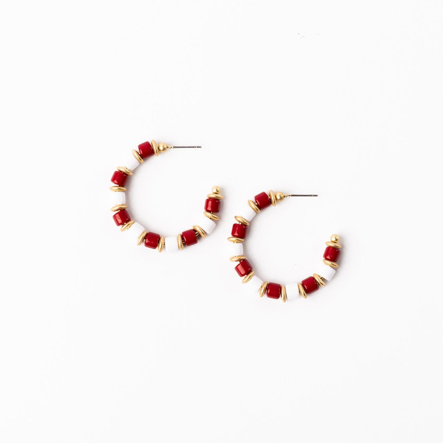 Michelle Mcdowell  Earrings Cara Crimson & White