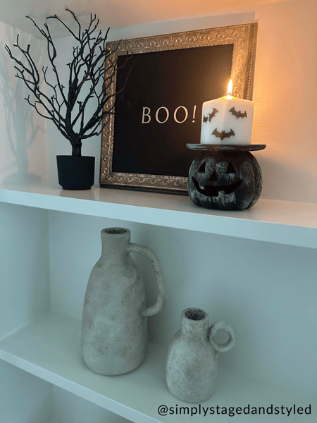 MUD PIE TERRA JACK-O-LANTERN PILLAR HOLDER