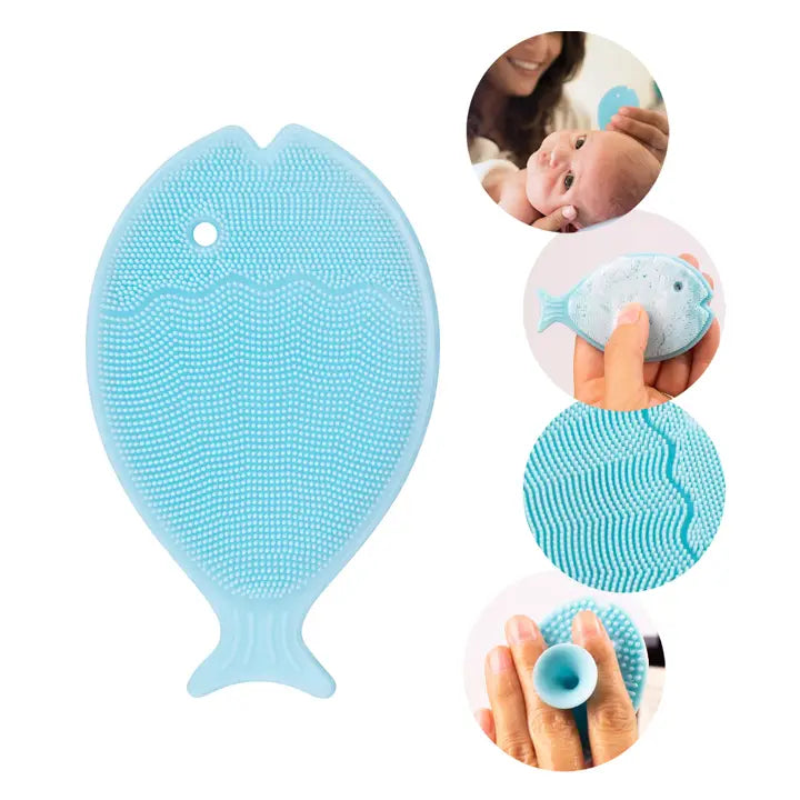 Innobaby Silicone Mini Bath Scrub For Babies / Cradle Cap Brush-Aqua