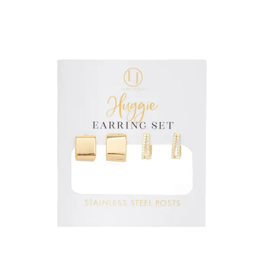 Laura Janelle Gold Square Huggie Earrings