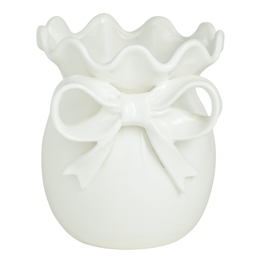 MUD PIE LARGE BOW VASE