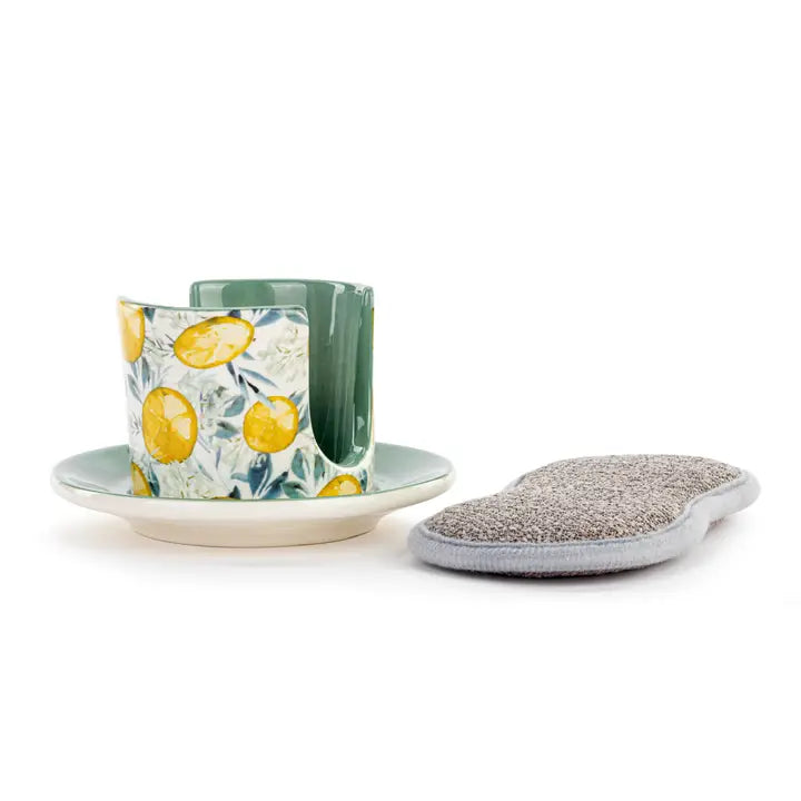 Demdaco Lemons Soap Dish with Sponge