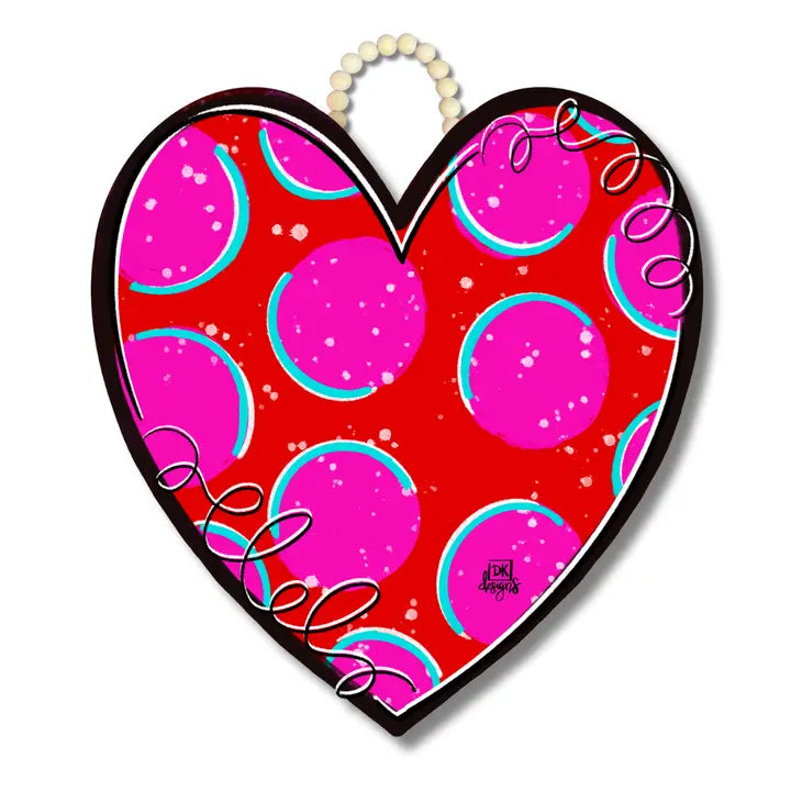 DK Designs Red Heart Door Hanger