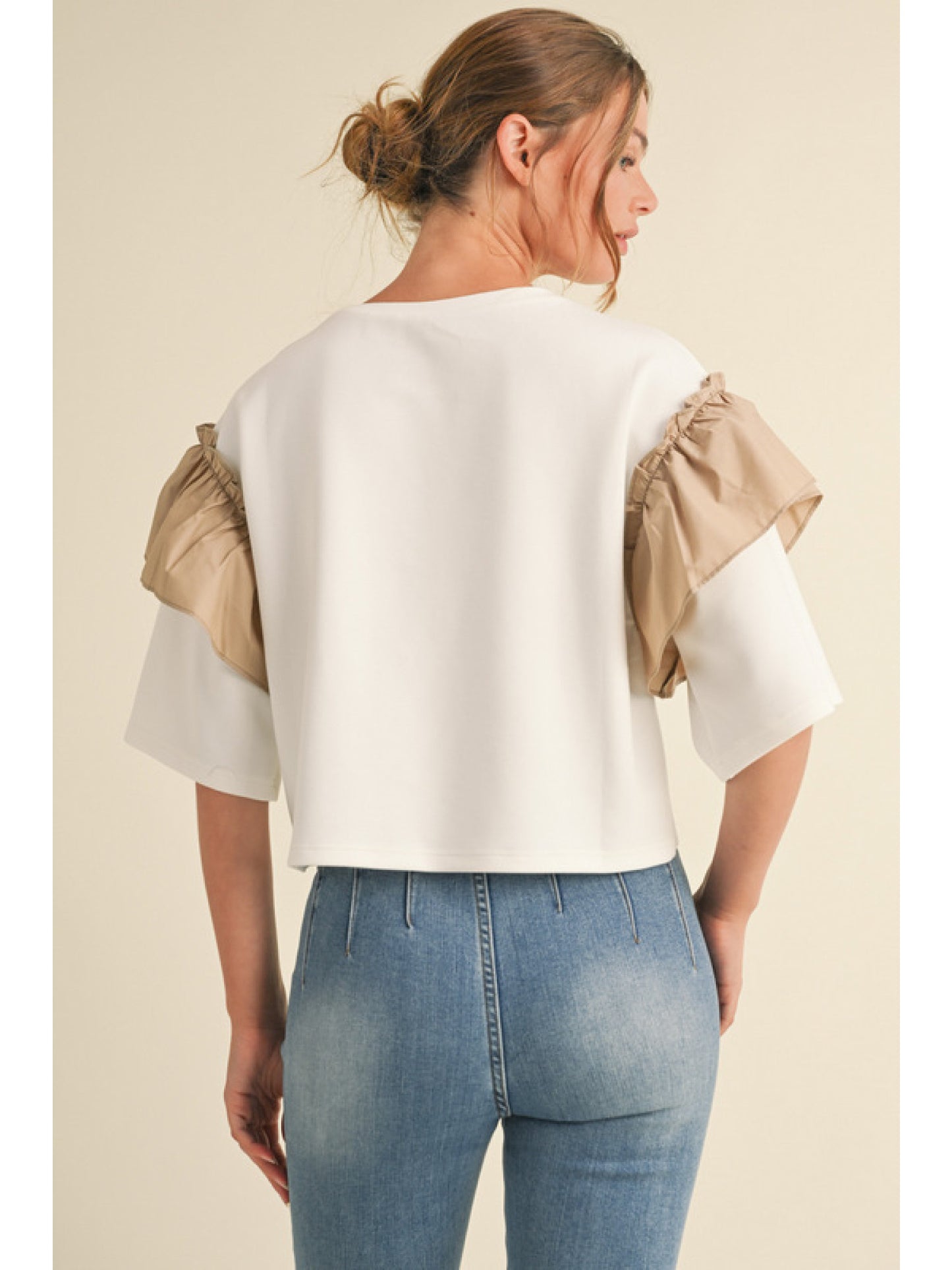 Jodifl Solid cropped top with U-neck