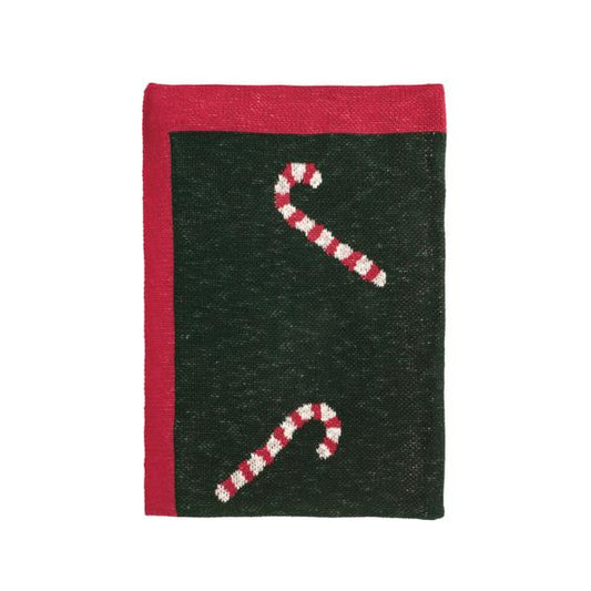MUD PIE KNIT CANDY CANE THROW BLANKET