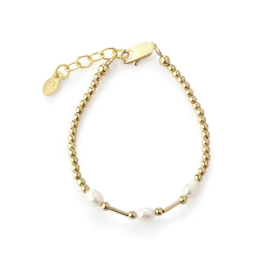 Cherished Moments Little Girls14K Gold-Plated Pearl Baby Bracelet For Kids
