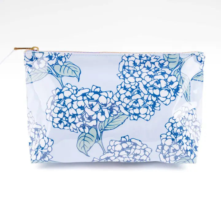 8 Oak Lane Hydrangea Stem Clear Coated Travel Cosmetic Case