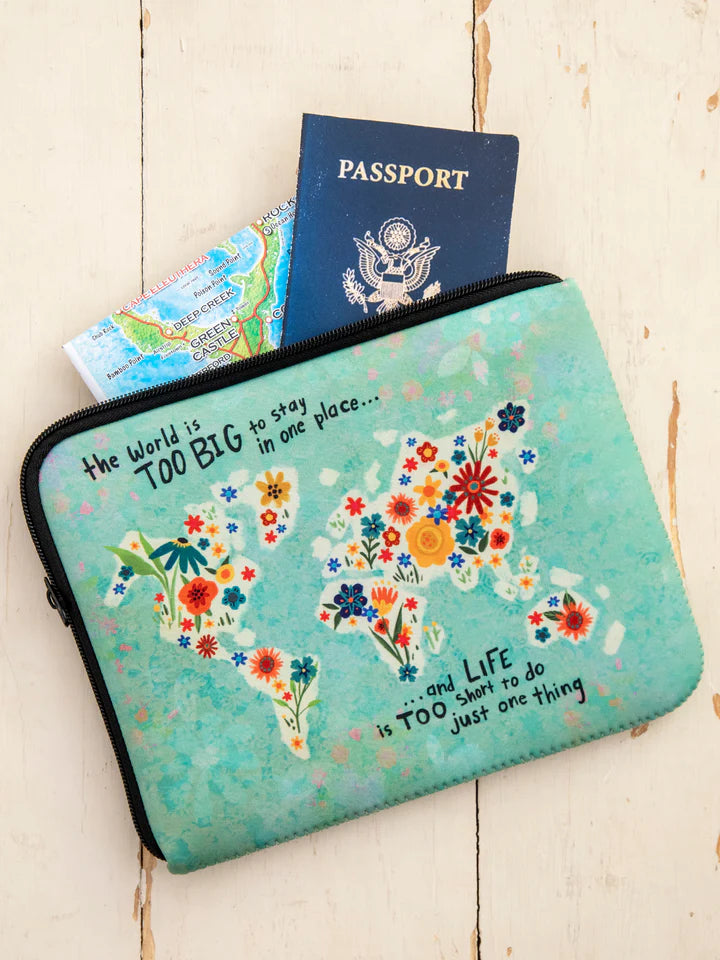 Natural Life Travel Document Pouch - Too Big To Stay In One Place