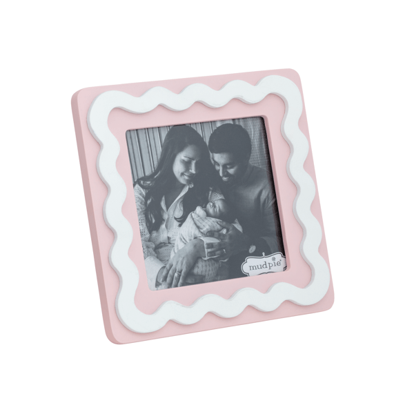 MUD PIE SQUARE PINK WOOD FRAME