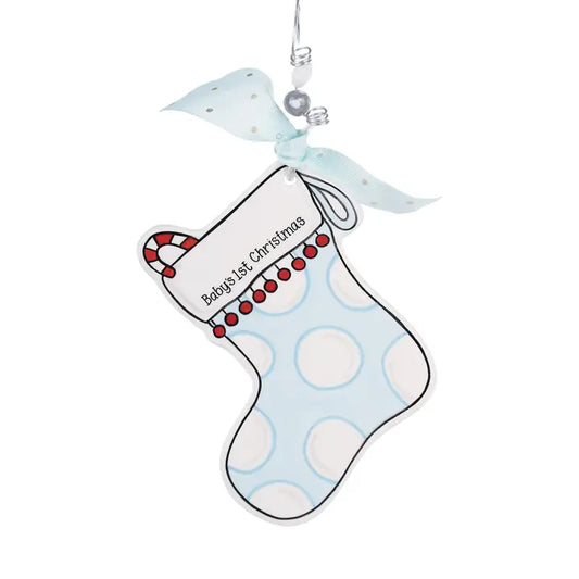 Glory Haus Blue Stocking Flat Ornament