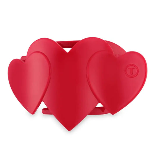 Teleties Flat Hair Clip | Large | Red Heart To Heart