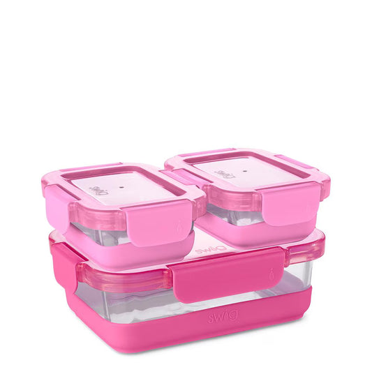 Swig Life Pink 3pc Glass Food Storage Set (Medium)