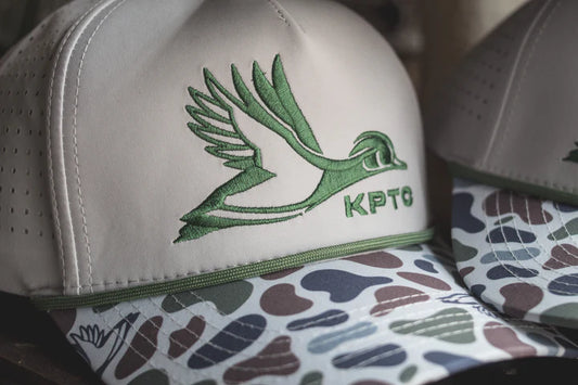 Knotted Pine Trading Co. Wood Duck Logo - Rope Hat - Snow Camo