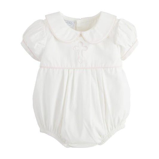 MUD PIE PINK CROSS POPLIN BUBBLE-0-3M