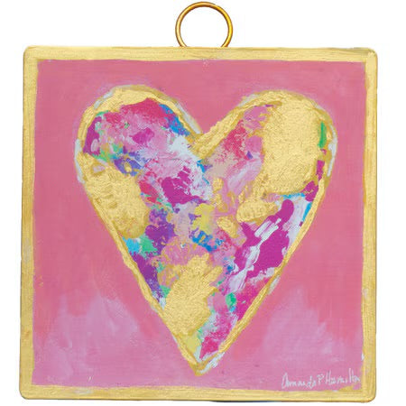 The Round Top Collection Mini Pink & Gold Messy Heart Print