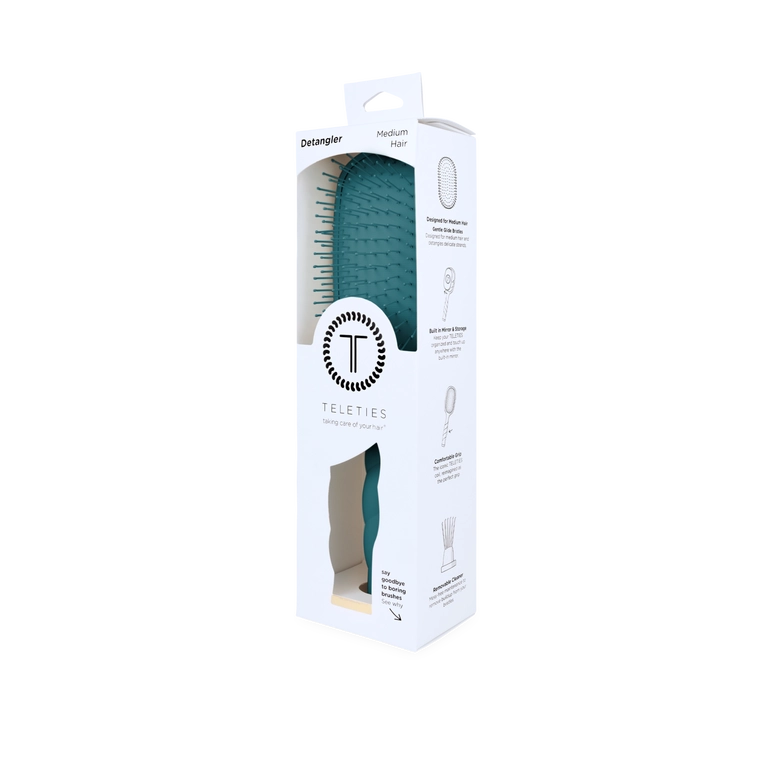 Teleties Detangler Hair Brush For Medium Hair - Teal with It