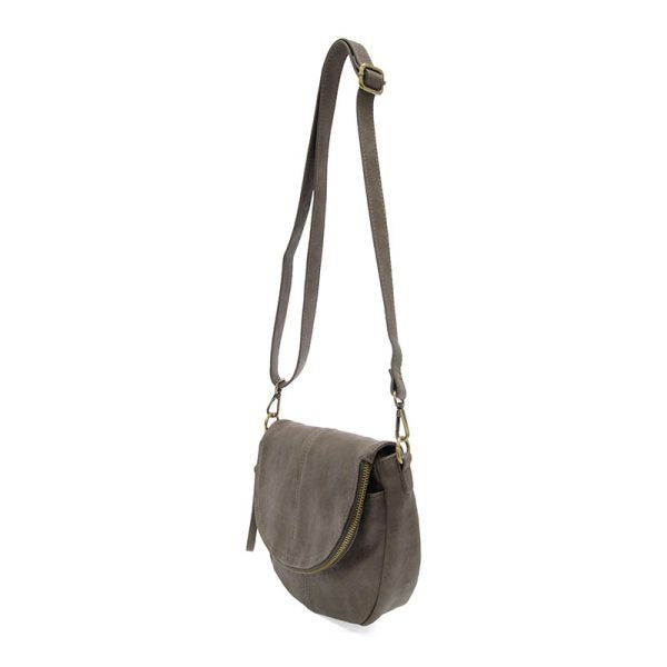 Joy Susan Helene Small Saddle Crossbody-Dark Taupe