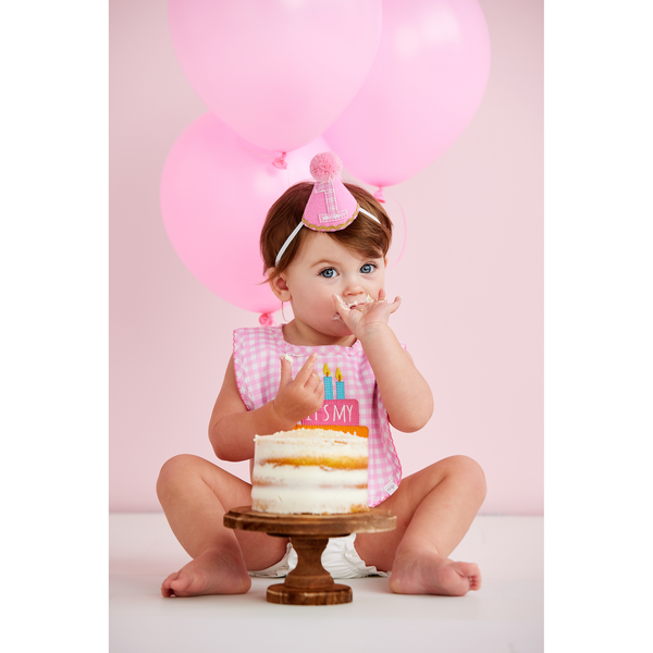 MUD PIE PINK GINGHAM CAKE SMASH SET