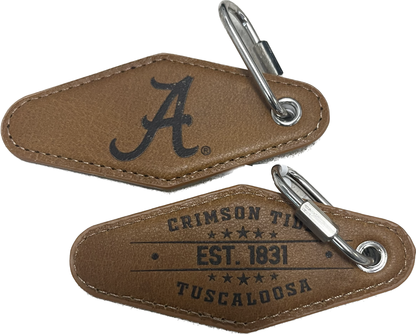 Alabama Zep-Pro Tan Leather Keychain