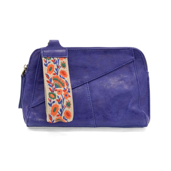 Gigi Crossbody with Woven Wristlet Strap-Cobalt